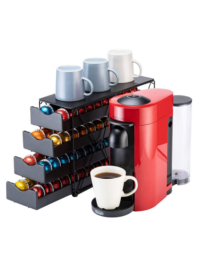FlagShip for Nespresso Pod Holder Drawer Large Mullti Tier Coffee Pod Holder Vertuo (4 Tier (80Pods Capacity))