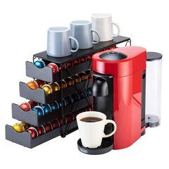 FlagShip for Nespresso Pod Holder Drawer Large Mullti Tier Coffee Pod Holder Vertuo (4 Tier (80Pods Capacity))