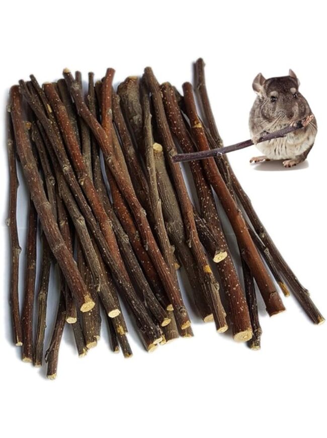 sharllen 100g (3.5oz) Apple Sticks Pet Snacks Chew Toys for Guinea Pigs Chinchilla Squirrel Rabbits Hamster