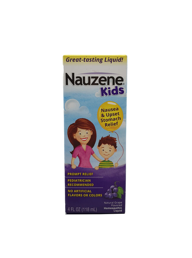 Nauzene Kids Nausea & Upset Stomach Relief Liquid, Grape Flavor 4oz 