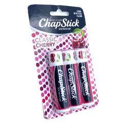 ChapStick Classic Cherry Lip Balm for Lip Care 3 Sticks (4 g each)