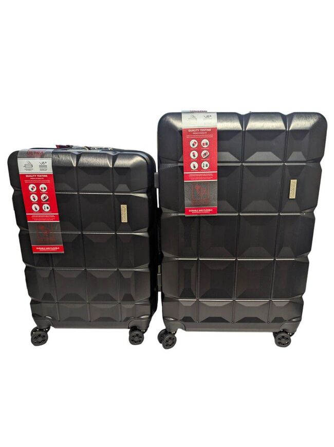 Imiomo 2 Piece Luggage Set w/ Spinner Wheels, Hard Shell, TSA Lock, Black, 24 and 28 inches