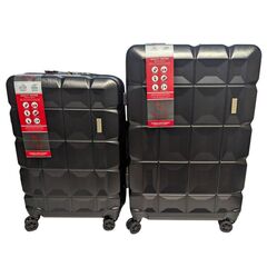 Imiomo 2 Piece Luggage Set w/ Spinner Wheels, Hard Shell, TSA Lock, Black, 24 and 28 inches