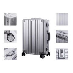 TRAVELKING All Aluminum Carry On Luggage - Zipperless Hard Shell - Silver - 20"