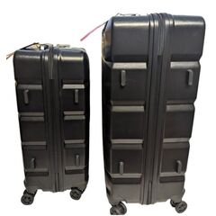 Imiomo 2 Piece Luggage Set w/ Spinner Wheels, Hard Shell, TSA Lock, Black, 24 and 28 inches