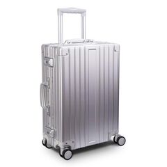 TRAVELKING All Aluminum Carry On Luggage - Zipperless Hard Shell - Silver - 20"