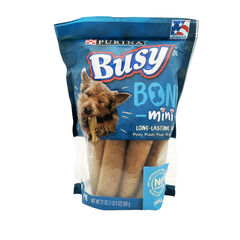 Purina Busy Bones Mini Dog Treats, Long-Lasting Dry Chews with Real Pork, 12 Pack