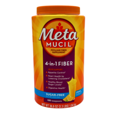 Metamucil Psyllium Husk Powder, Orange Flavor, Sugar-Free, 180 Teaspoons