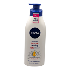 NIVEA Intense Healing Body Lotion  72 Hour Moisture for Dry to Very Dry Skin  16.9 Fl Oz Pump Bottle