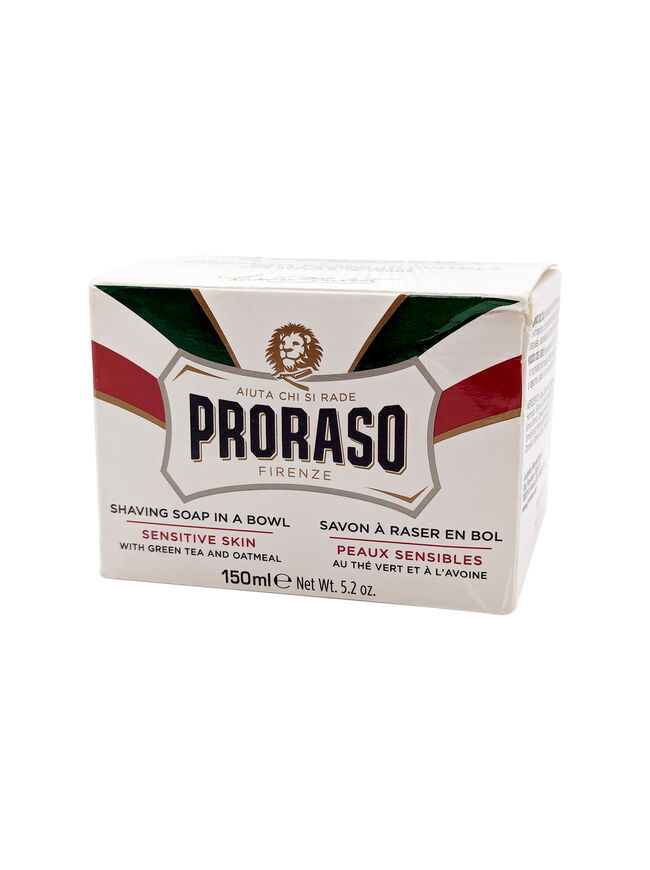 Proraso Shaving Soap in a Bowl Green Tea & Oatmeal, Sensitive Skin, 5.2 Oz