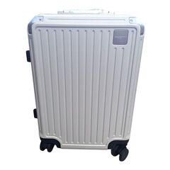 Figestin Aluminum Frame Hard Shell Suitcase with Wheels, No Zipper Suitcase TSA Approved, 20" Carry-On (White)