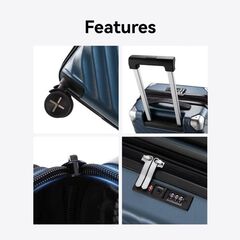 LUGGEX 20 Inch Carry On Luggage - Polycarbonate Expandable Hard Shell Suitcase with Spinner Wheels - Navy