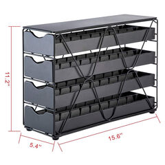 FlagShip for Nespresso Pod Holder Drawer Large Mullti Tier Coffee Pod Holder Vertuo (4 Tier (80Pods Capacity))