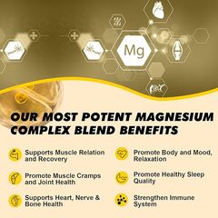 Magnesium Glycinate Complex, Magnesium Liquid Drop with Magnesium Citrate, Calcium, Potassium, Vitamin D3, Zinc - Magnesium Taurate Supplement for Bone, Energy, Muscle Support