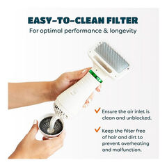 2-in-1 Dog Hair Dryer with Slicker Brush for Small-Sized Dogs and Cats | Pet Hair Dryer | Dog Blow Dryer | 300 Watts, 75-85 dB, Adjustable Temperature, Overheat Protection