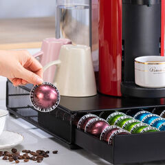Flagship for Nespresso Pod Storage Vertuo Pod Holder Black Metal (50 Pods)