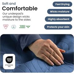 IMPROVIA® Washable Underpads 34" x 36" Pack of 4 Heavy Absorbency Reusable Bedwetting Incontinence Pads for Adults, Kids, & Pets - Waterproof Protective Pad for Bed, Couch, Sofa, Floor (Navy & Green)