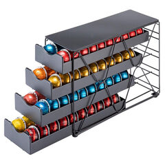 FlagShip for Nespresso Pod Holder Drawer Large Mullti Tier Coffee Pod Holder Vertuo (4 Tier (80Pods Capacity))
