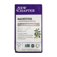 New Chapter Magnesium + Ashwagandha Muscle, Heart, & Bone 60 Tablets 