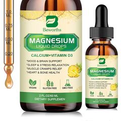 Magnesium Glycinate Complex, Magnesium Liquid Drop with Magnesium Citrate, Calcium, Potassium, Vitamin D3, Zinc - Magnesium Taurate Supplement for Bone, Energy, Muscle Support