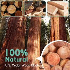 150 Cedar Blocks for Clothes Storage Cedar Variety, Cedar Rings & Cedar Balls 100% Natural Aromatic Cedar Accessories for Closets & Drawers (150 Pack-Rings & Balls)