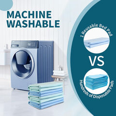 MILDPLUS 1Pack Blue 8Handles 34"×52" Pads - 4Layers Leakproof Washable Extra Large