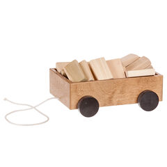 American Made Wooden Wagon w/ assorted 30 pc block set - Several Color Options