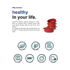 LE TAUCI Soup Bowls with Handles, Ceramic French Onion Soup Bowls 22 Ounces for Soup, Cereal, Chilli, Beef Stew, Stackable Serving Bowls Set, Oven Microwave Dishwasher Safe, Set of 4, Red