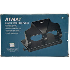 AFMAT 3 Hole Punch Heavy Duty, 40-Sheet Three Hole Punch, 50% Reduced Effort Metal Paper Puncher w/Large Chip Tray