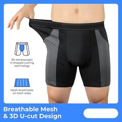 Carer Incontinence Underwear for Men Washable Mens Incontinence Underwear for Bladder Leak Protection 80ML Reusable Leak Proof Underwear for Men Urinary Incontinence Boxer Shorts (2 Black/2 Blue, L)