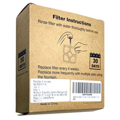 Pet Fountain Filter Set 4-Pack Triple Filtration System Cat/Dog
