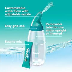 Vicks Sinex Saline Nasal Rinse Starter Kit, Drug Free Saline, Flush Out Mucus and Allergens, Fast & Effective Relief for Everyday Congestion from Sinus & Allergy, 1 Bottle + 30 Refill Packets