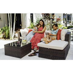 5 Piece Patio Furniture Corner Sofa Set - 3  Colors Available