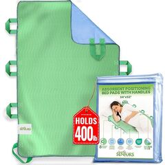 Absorbent Positioning Bed Pads for Elderly with Handles 34"x52"- Washable Waterproof Incontinence Draw Sheets - Reusable Bed Mobility Under Pads for Seniors Disabled & Bedridden Patients - Fast-Drying