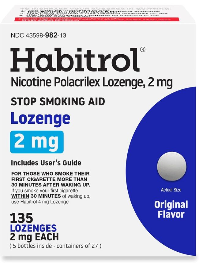 Habitrol Nicotine Lozenges 2 mg Original Flavor - 135 Count - Stop Smoking Aid - Reduce Cravings and Withdrawal Symptoms