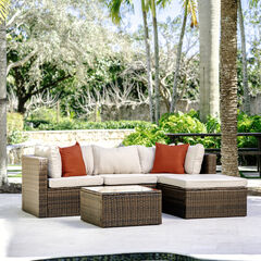 5 Piece Patio Furniture Corner Sofa Set - 3  Colors Available