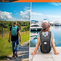 SKYSPER 15L Foldable Hiking Backpack Lightweight Packable Travel Daypack with Chest Strap Small Folding Pack for Walking