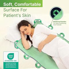 Absorbent Positioning Bed Pads for Elderly with Handles 34"x52"- Washable Waterproof Incontinence Draw Sheets - Reusable Bed Mobility Under Pads for Seniors Disabled & Bedridden Patients - Fast-Drying