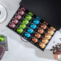 Flagship for Nespresso Pod Storage Vertuo Pod Holder Black Metal (50 Pods)