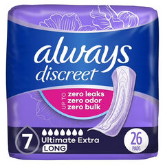 Always Discreet Adult Incontinence Pads 26 Ct, 7-Drop Extra Absorbency, 3 Pack