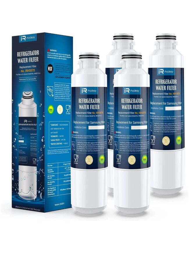 iRhodesy DA29-00020A/B Samsung Water F ilter, Replacement for Samsung HAF-CIN/EXP, 46-9101, DA97-08006A/B, DA29-00019A, 4 Pack