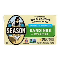 Season Skinless & Boneless Sardines in Olive Oil, 6-count, Total 26.25 oz