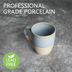 Bosmarlin Ceramic Coffee Mug Set Of 4, 16 Oz, Tea Cups, Dishwasher And Microwave Safe, Reactive Glaze (Light Blue)