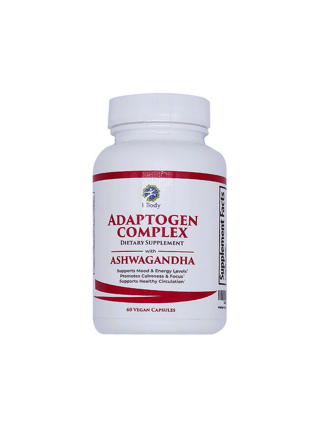 1 Body Adaptogen Complex with Ashwagandha Supplement 60 Capsules