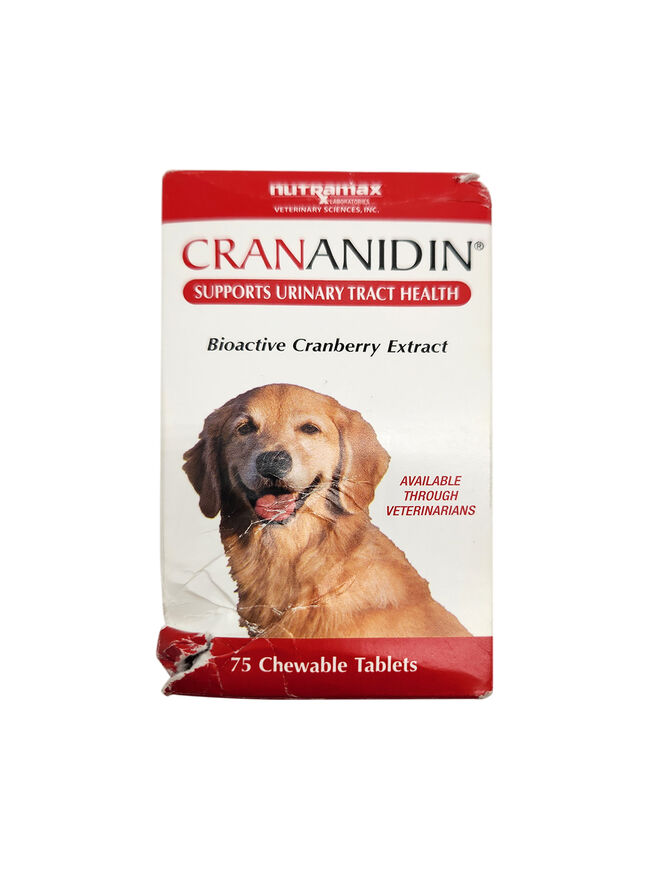 Nutramax Crananidin Cranberry Extract Urinary Tract Health Supplement for Dogs - 75 Chewable Tablets