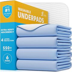 GREEN LIFESTYLE Washable Underpads - Large Bed Pads for use as Incontinence Bed Pads, Reusable Pet Pads, Great for Dogs, Cats, Bunny, Seniors Bed Pad (Pack of 4 - 34x36)