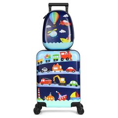 Kids Luggage Travel Set - 18 Inch Suitcase and 13 Inch Backpack