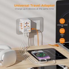 TESSAN 35W Universal Travel Adapter, International Plug Adaptor with 3 USB C and 2 USB A Charging Ports, Worldwide Power Outlet for US to European EU UK AUS Ireland(Type C/G/A/I)