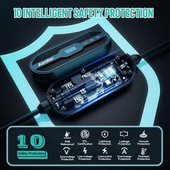 AIMILER Level 2 EV Charger 16A for Nacs Connector/Tesla Cars, ETL Certified + 1 Extra Fix Cover/Protector Cover(Black)