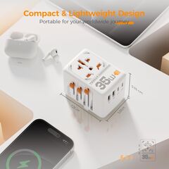 TESSAN 35W Universal Travel Adapter, International Plug Adaptor with 3 USB C and 2 USB A Charging Ports, Worldwide Power Outlet for US to European EU UK AUS Ireland(Type C/G/A/I)